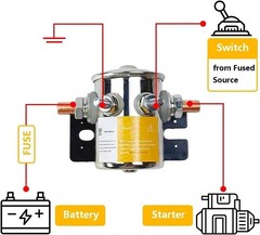 36 Volt Series Continuous Duty Solenoid Relay Nickel-Plating with Resistor & …