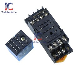 MY4NJ 12V 24V 110V/220V Coil Power Relay DIN Rail Mounted Base 14 Pin 4PDT FC