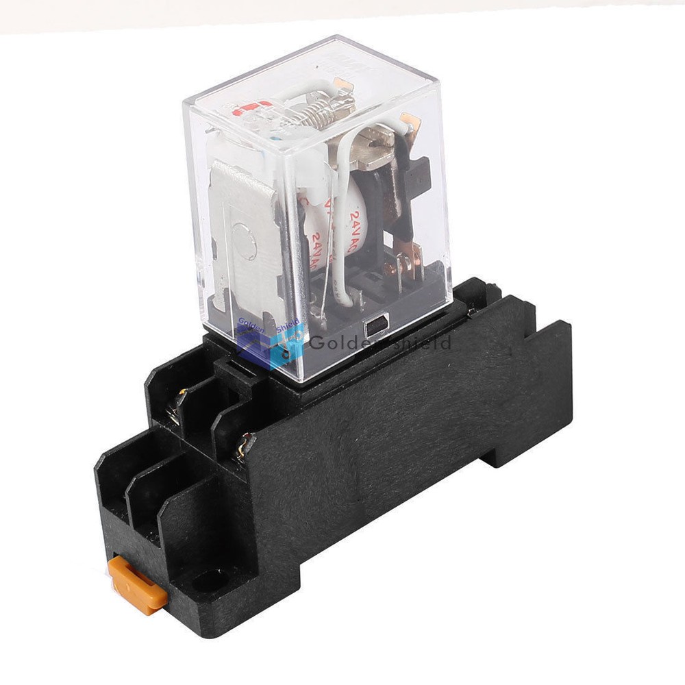 HH52PL DPDT8 Pin Red LED General Purpose Power Relay w Socket Base Coil AC24V✦Kd