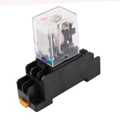 HH52PL DPDT8 Pin Red LED General Purpose Power Relay w Socket Base Coil AC24V✦Kd