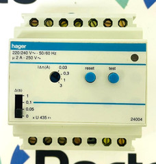 Hager U435F1 Adjustable Earth Leakage Relay 24004 3A 250V