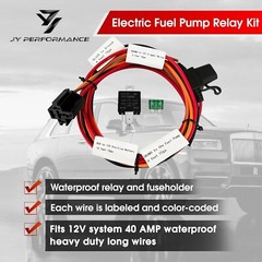 Fuel Pump Relay Kit for 12V System 40 AMP Waterproof Heavy Duty Long Wires