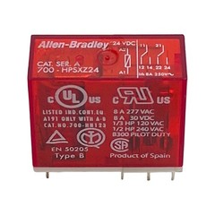 Allen Bradley 700-HPSXZ24 Safety Relay, DPDT, 8A 277VAC/30VDC, 24VDC Coil
