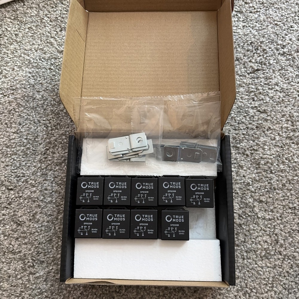 True Mods relay 12V DC 40/30 Amp SPDT Bosch Style 5-pin Relay, 9 Pieces