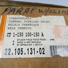 Sprecher + Schuh S&S CT 1-150 100-150 A Thermal Overload Relay. NOS.