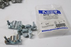 Lot of 62 Misc Conduit Hangers – 3/8″ 1/2″ 3/4″ – RACO 2052 #0 & Neer 44110 #1