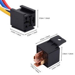 2 Packs Car Relay with Harness Truck Motor Heavy Duty 5-Pin 80A 12V Relay On/Off