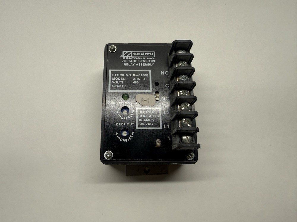 Zenith Controls K-1160E Voltage Sensitive Relay Assembly ARS-4 240VAC 10A
