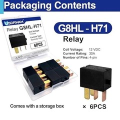 6PCS Automotive Relay, 12VDC, Compatible for 2003-2014 Acco Number of Items: 6