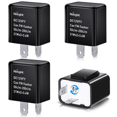 Nilight 4PCS Flasher Relay Adjustable 2 Pin Electronic Blinker Relay 12V Fixes M