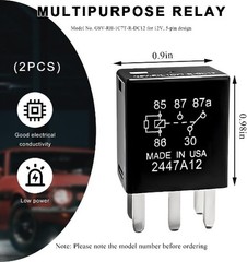 2PCS 12V 40A 5 Pin SPDT Multi-Purpose Automotive Relay, Heavy Duty Standard Rela