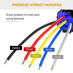 GOOACC 6 Pack Waterproof Heavy Duty 12 AWG Tinned Copper Wires 5PIN SPDT Bosc…