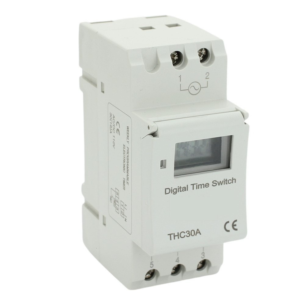 Shopcorp HD Display Memory Function Timer – ATHC 15A, 110V, DIN Rail Mounting