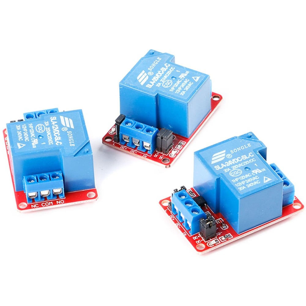 JESSINIE 3 Pack 24V Relay Module One Channel 30A with Optocoupler Isolation H…