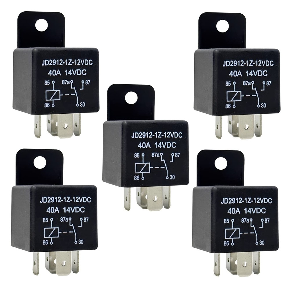 Kalmaegee 5 Pack Relays 12V 40A, 5 Pin Relay Model JD2912-1Z-12VDC