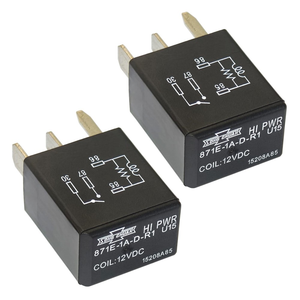 2 PCS 12VDC 35A 4 Pin Micro ISO Automotive Relay 871E-1A-D-R1 U15 Switch