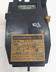 WESTINGHOUSE CONTROL RELAY BF42F 120V 60C 110V 50C 10 AMPS 8 POLES 4NO/2NC