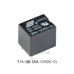 Mini Relays SRA-05V 12V 24VDC-CL T74 Power Relays 5V/12V/24V DC 20A 5-Pins Black