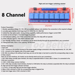 5V 12V 24V Relay Module 1,2,4,8 Channel Optocoupler for Open Source Electronics