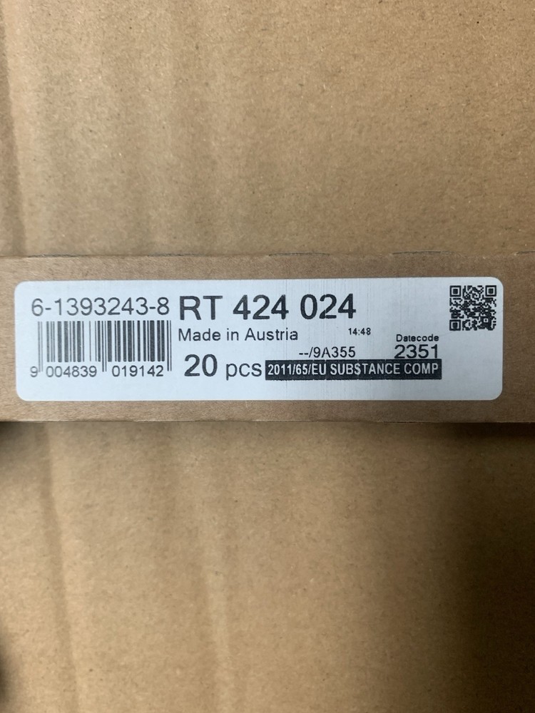 RT424024 Power Relay 24VDC 8A/250VAC 8-Pin Interface SCHRACK AUSTRIA TE