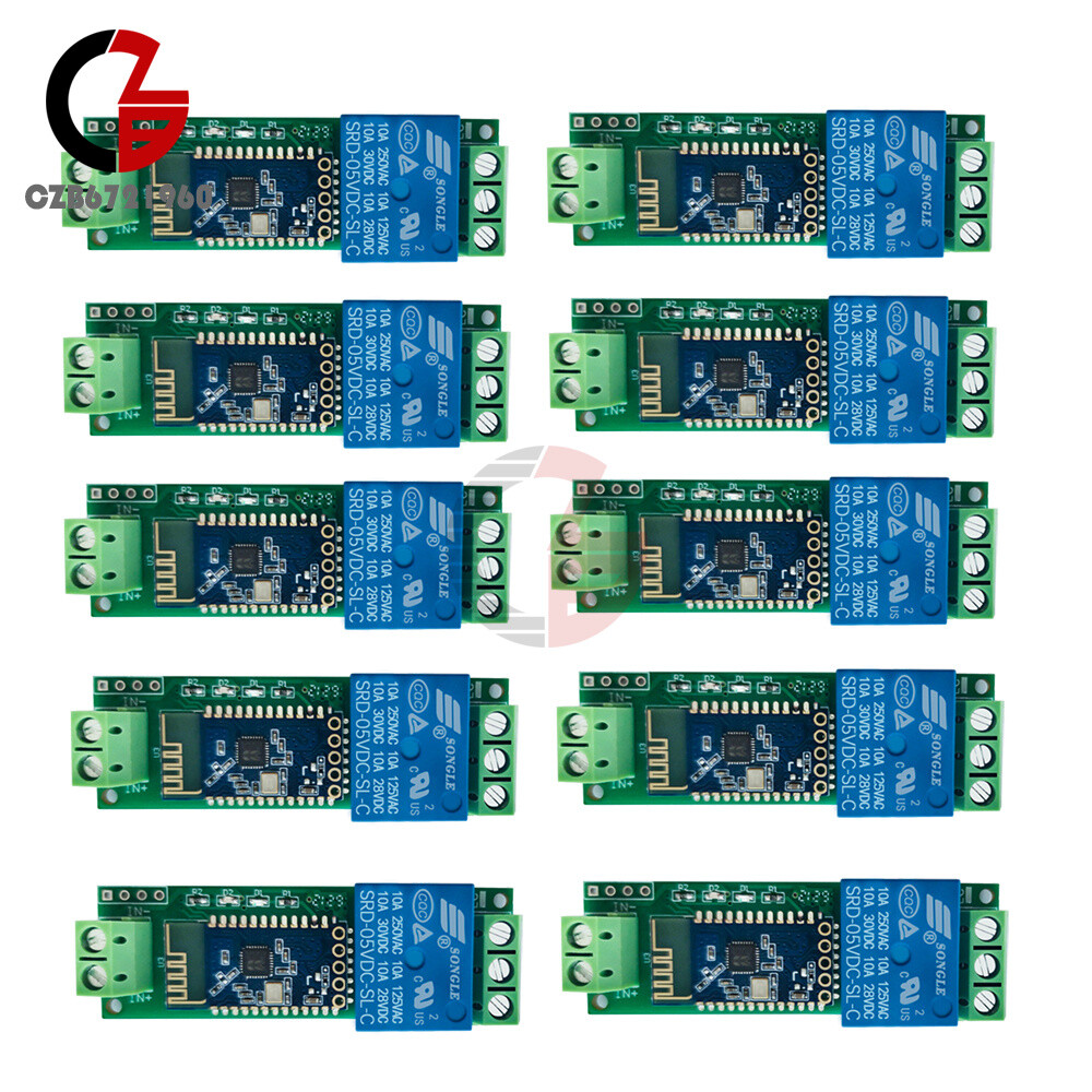 10PCS DC 5V 1 Channel Bluetooth Relay Module APP Control Switch IoT Smart Home