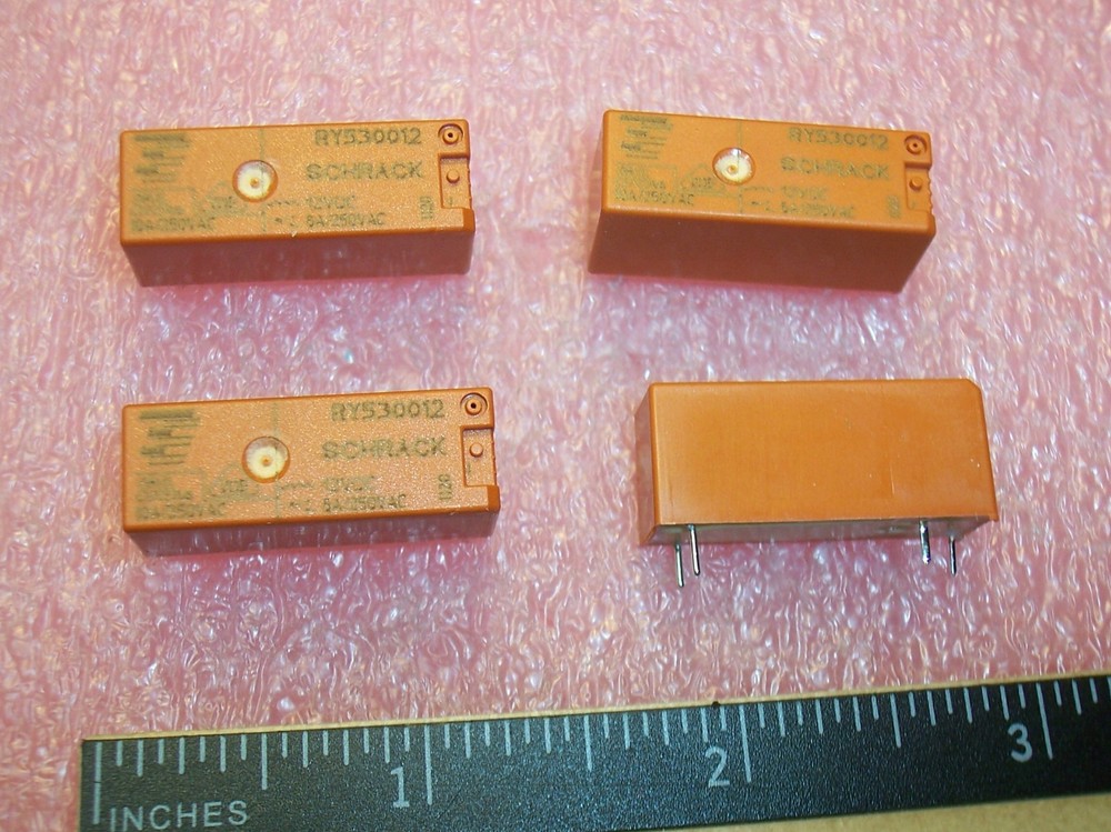 QTY (20) RY530012 SCHRACK/TE 12Vdc 8A SPST-NO POWER RELAYS ROHS 6-1393224-9