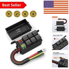 12V 6 Way Pre-Wired Waterproof Relay Box with Fuse Block for Automotive Safety