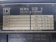 SQUARE D 8502SEG2V02 SER. A 110/120V 90A UNMP