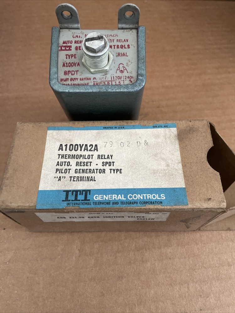 ITT GENERAL CONTROLS A100YA2A THERMOPILOT RELAY 125VA 120/240 VAC (st1221)