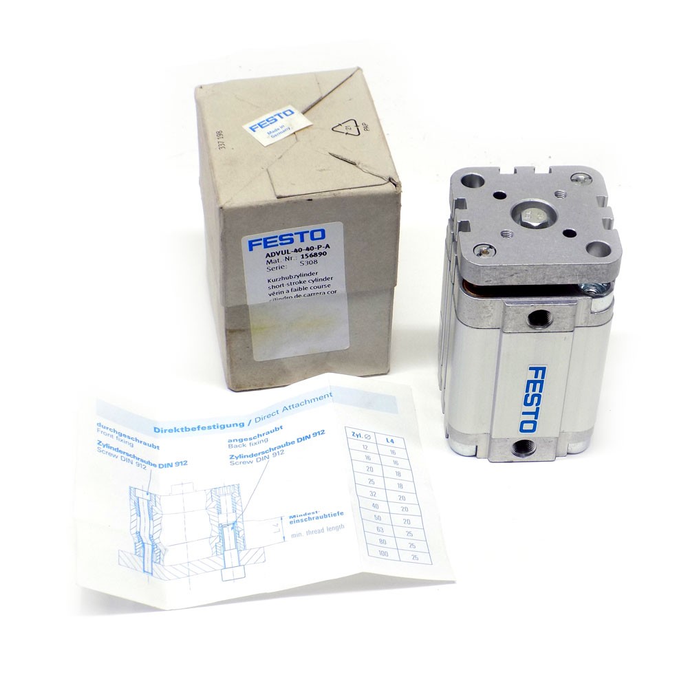 Festo ADVUL-40-40-P-A Pneumatic Short-Stroke Compact Cylinder, pmax.10 bar