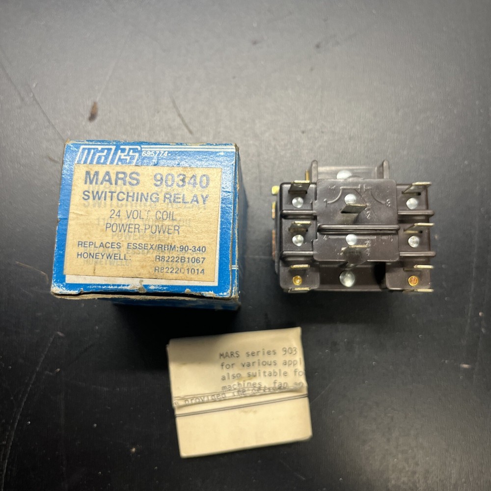 New Mars 90340 Replacement Heavy Duty Switching Fan Relay DPDT 24 VAC