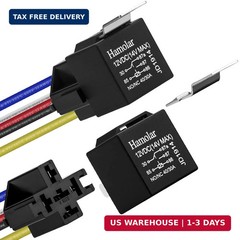 2 Pack 12V 40/30 Amp Car Relay DC 5 Pin SPDT and Harness – Heavy Duty 12 AWG Cop
