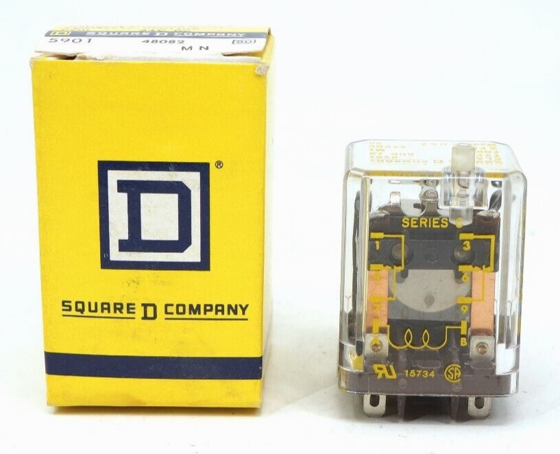 Square D 8501 KUD-12 Plug-In Relay DPDT 10 Amp 24VDC Coil