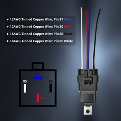 4-PIN 40/30 AMP 12 V DC Waterproof Relay Kit Harness Socket – Heavy Duty 12