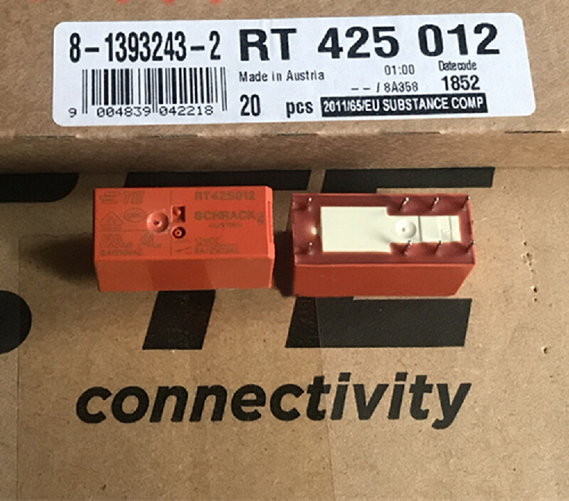 1PC Tyco RT425012 Power relay DPDT Ucoil 12VDC 8A 250VAC