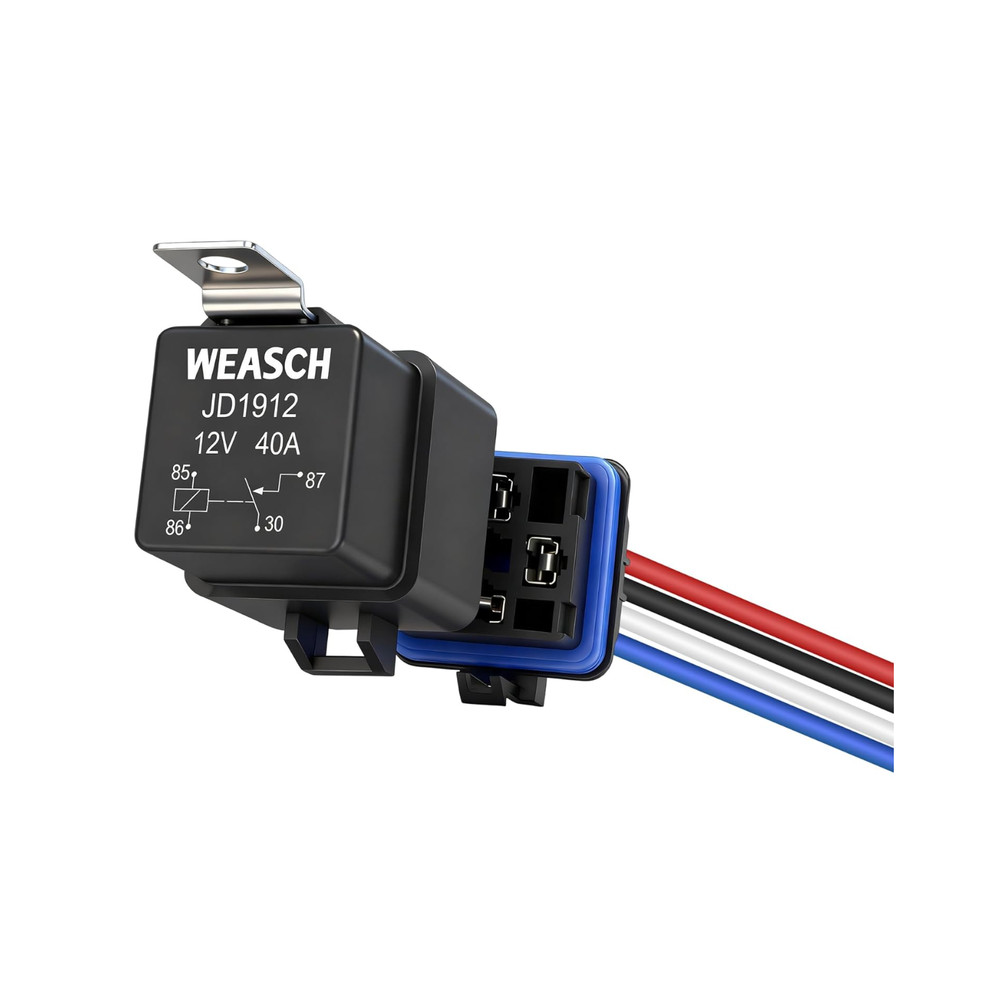 12V 40A Waterproof Relay Kit 4 Pin SPST Automotive Harness Heavy Duty Wire