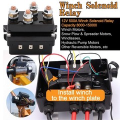 12V 500A Winch Solenoid Relay for 8000-17000lbs ATV UTV Off-Road Winches