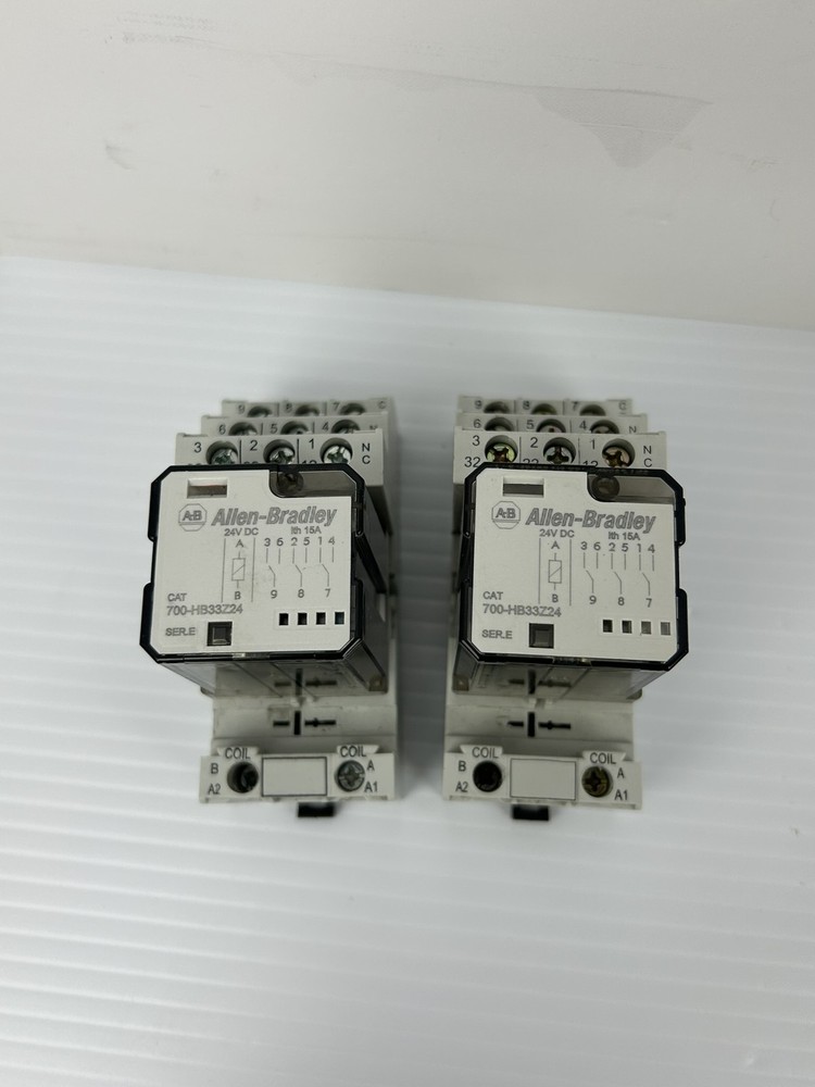 Allen-Bradley 700-HB33Z24 Relay Ser. E With 700-HN153 Base Ser. B – Lot of 2