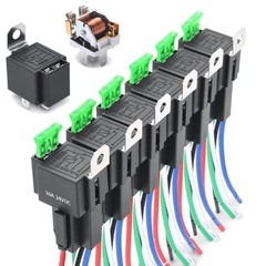 SPST Reliable 6pcs 30A Blade Fuse Automotive Relay Harness 24V DC 4Pin