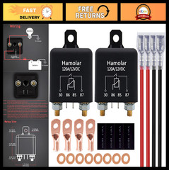 2 Pack 12V DC Heavy Duty Starter Relay Switches for Truck Boat Marine – 120A SPS
