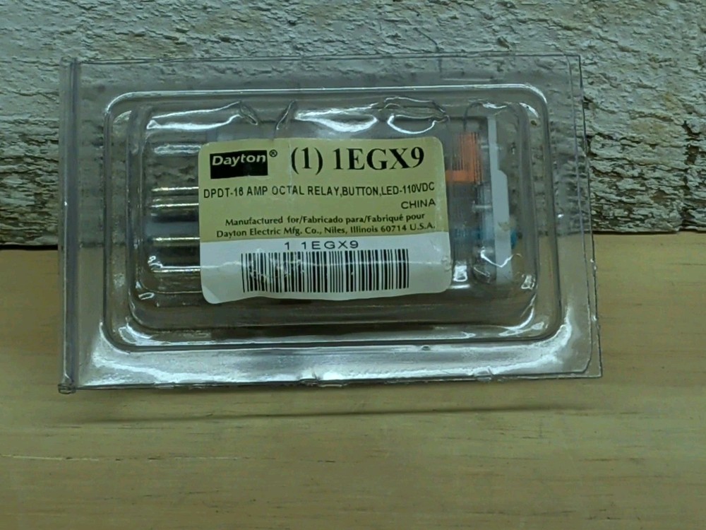 Alternative: Dayton 1EGX9 Industrial DPDT Relay 110VDC 16 Amp Octal Base NEW