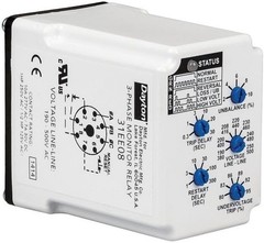 Dayton 31EE08 3-Phase Monitor Relay SPDT 8-pin Socket Base 190-500V 10A