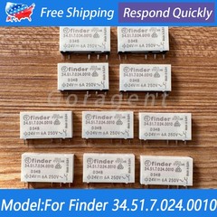 30PCS For Finder 34.51.7.024.0010 Power Relay 24VDC 6A 5Pins PCB Mount SPDT SPDT