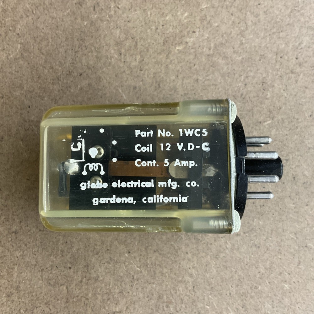 Globe Electrical Relay 1WC5 12 VD-C 5 Amp Lot Of 6