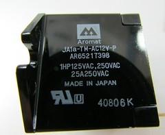 Nais Heavy Duty Normally Open Relay 25A / 1 HP 125/250 VAC 1 Form A, 12VAC Coil