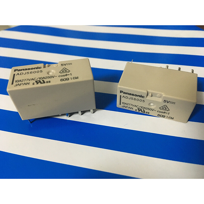 2Pcs Panasonic ADJ56005 5VDC 10A 277VAC Automotive relays 8Pin new