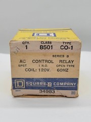Square D 8501 CO-1 AC Control Relay 15A 115/230V 1-1 1/2 HP 120V Coil 1NO