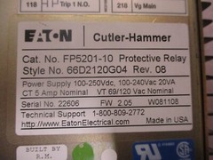 Cutler-Hammer FP5201-10 Protection Relay 100-250VDC 100-240VAC 5A 20VA *Tested*