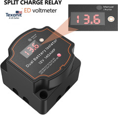 3M Split Charge Relay Kit,12V 140Amp Smart Dual Battery Isolator Kit Manual/Auto