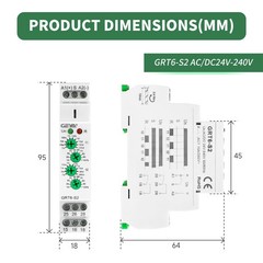 10A Asymmetric Cycle On/Off Repeat Timer Relay DIN Rail AC DC 24V240V